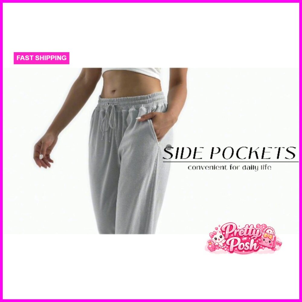 Soft Stretch Polyester Elastane Wide Leg Track Pa… - image 5